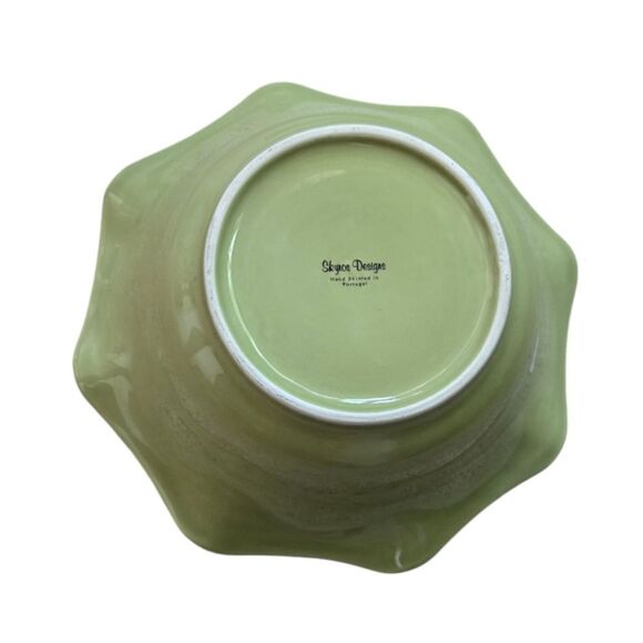 SKYROS Isabella Jade Salad  Serving Bowl 12" X 4" Handcrafted In Portugal - Picture 3 of 7